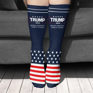 Trump 2024 Make America Great Again US Election Middle Tube Socks HO82 65514