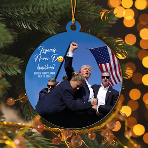 Legends Never D** Donald Trump Fight Wood Ornament DM01 63217