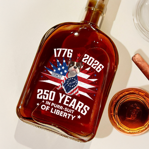 Personalized 250 Years In Purr-suit Of Liberty Vintage Dog Whiskey Bottle HO82 901244