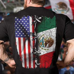 Proud Mexican And American Flag Back Shirt HA75 63328