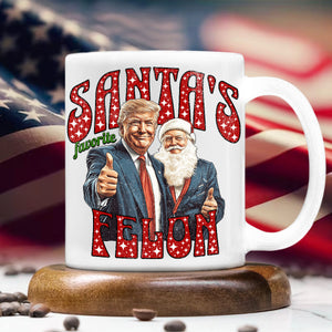 Santas Favortite Felon Distressed White Mug HO82 65232