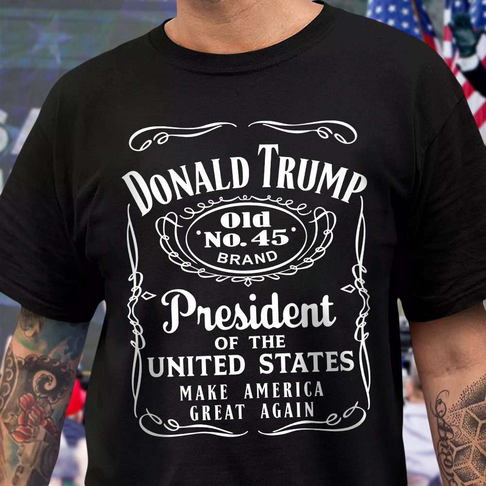 Donald Trump President Of United States Old No.45 Dark Shirt HO82 65282