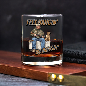 Trump Hunting Feet Hangin' We Bangin' Whisky Glass LM32 63849