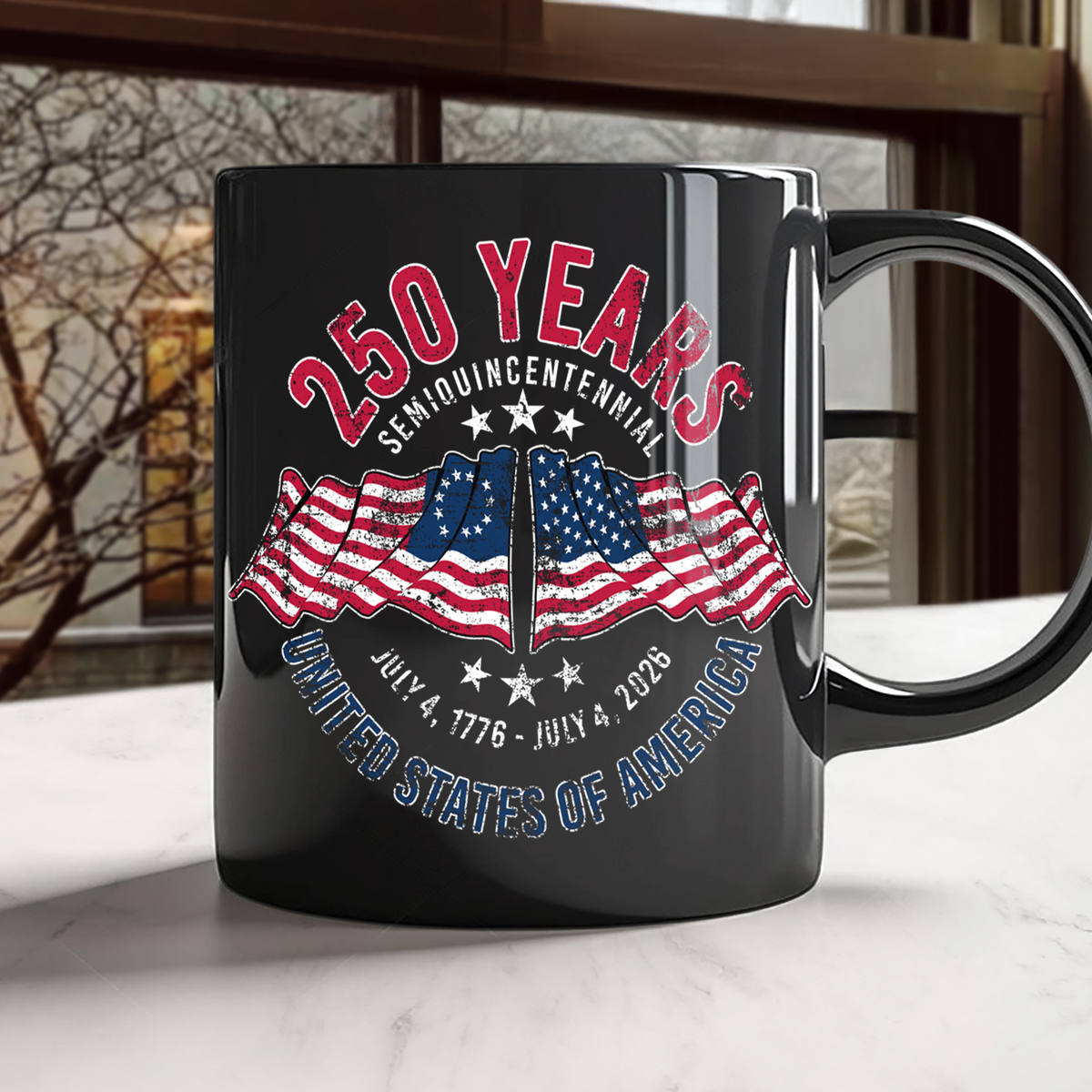 American 250 Years Semiquincentennial – Patriotic Gift 2026 Black Mug LM32 895265