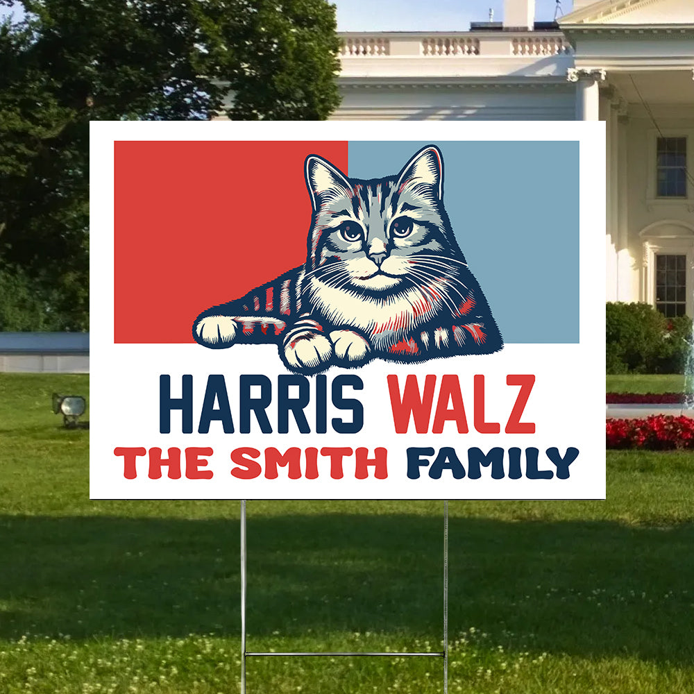 Custom Family Name Harris Walz 2024 Obviously Yard Sign HA75 63458