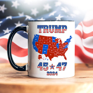 Trump 45 47 US Presidential Election 2024 Map Accent Mug N304 HA75 64136