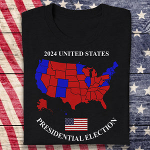 Trump US Presidential Election 2024 Map Dark Shirt HA75 67070