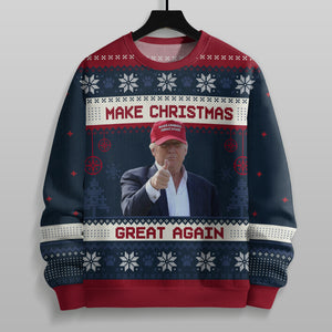 Personalized Make Christmas Great Again Trump All-Over-Print Ugly Sweater HO82 65160