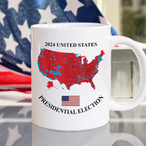 Trump US Presidential Election 2024 Map White Mug Christmas Gifts HA75 67064