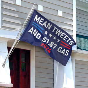 Double-Sided Mean Tweets And $1.87 Gas Trump Flag HO82 62676