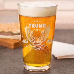 Trump 45 47 Greatest Comback Engraved Beer Glass HO82 65296