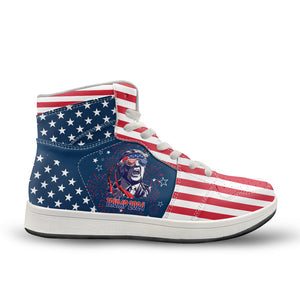 Trump 2024 American Flag High Top Leather Sneakers HO82 62698