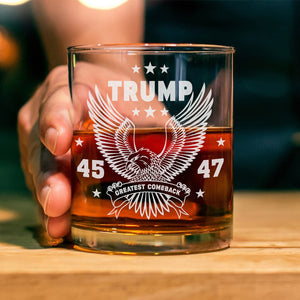 Trump 45-47 US Election Engraved Whiskey Glass HO82 65300