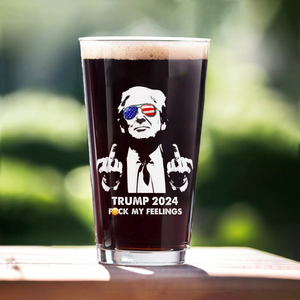 Dispatcher For President Donald Trump 2024 Middle Finger Print Beer Glass HO82 62862