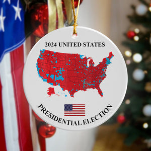 Trump US Presidential Election 2024 Map Ornament Christmas Gifts HA75 67062