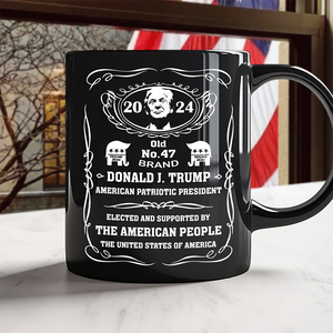 Donald J. Trump American Patriotic President Black Mug HA75 63920