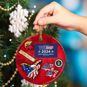 Trump 45 47 Keep America Great Ceramic Ornament HA75 63306