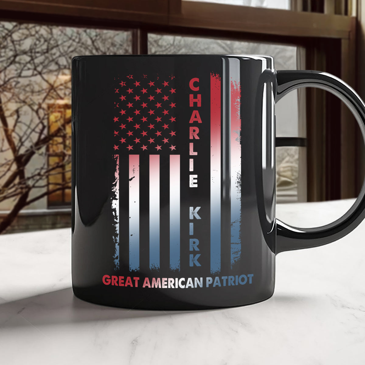 Pray For Charlie Kirk Great American Patriot Memorial Black Mug LM32 65487