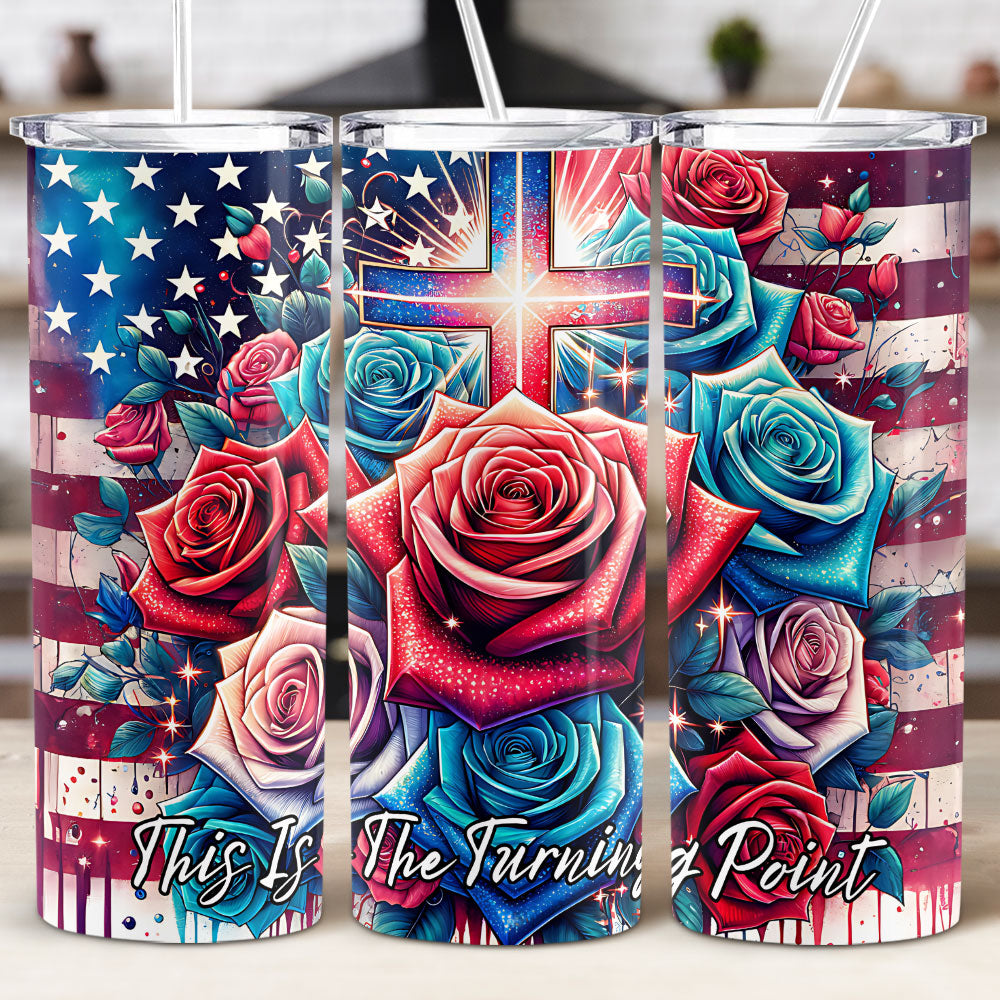 This Is The Turning Point - Charlie Kirk With Rose Tumbler HO82 66012