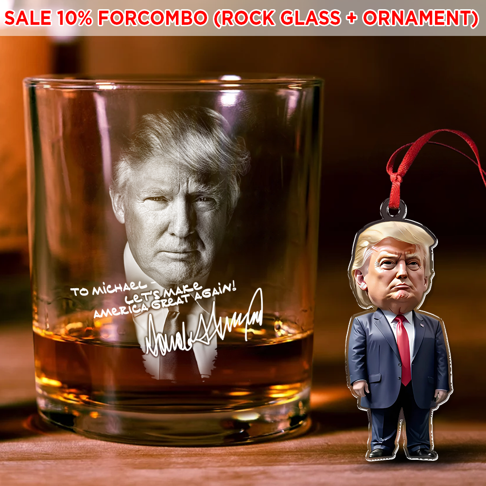 Custom Name President Donald Trump Engraved Rock Glass HA75 62566