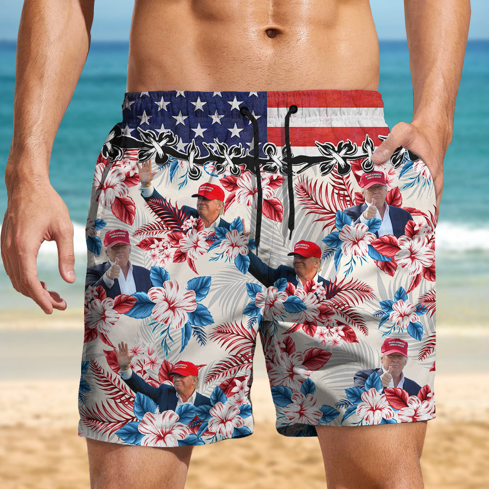 Custom Donald Trump Face Beach Short For Men N304 62466