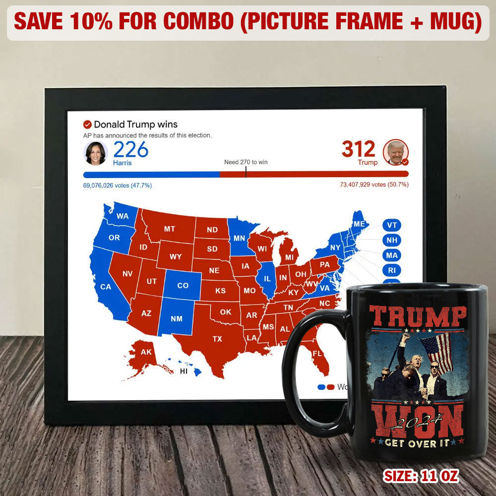 Donald Trump Wins Election Results Picture Frame HO82 65270