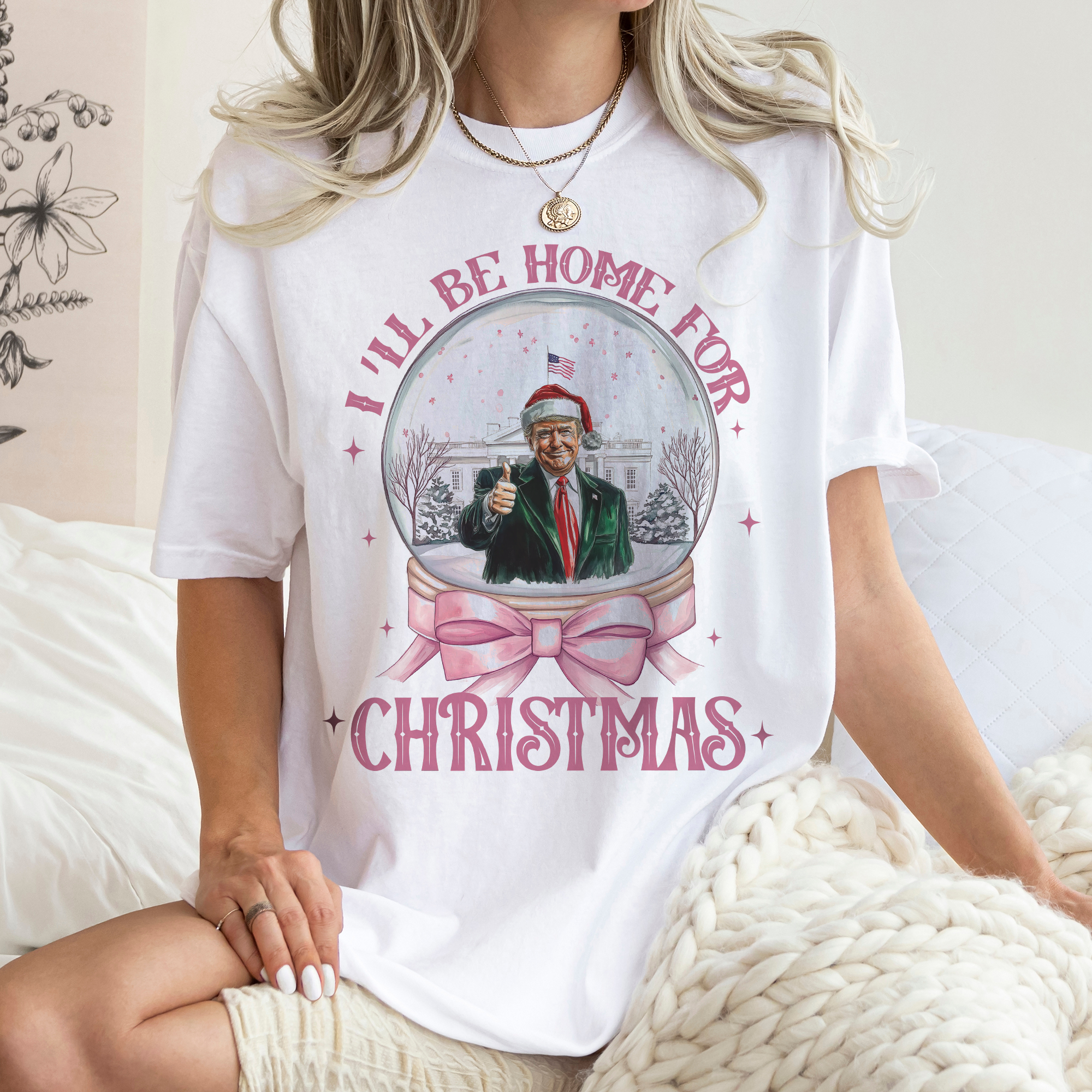 I'll Be Home For Christmas Donald Trump Shirt HA75 63646