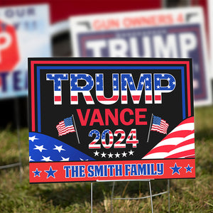 Personalized Family Name Trump Vance 2024 Yard Sign HO82 63238