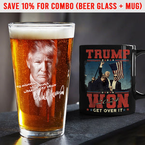 Custom Name President Donald Trump Engraved Beer Glass N304 62542 HO82