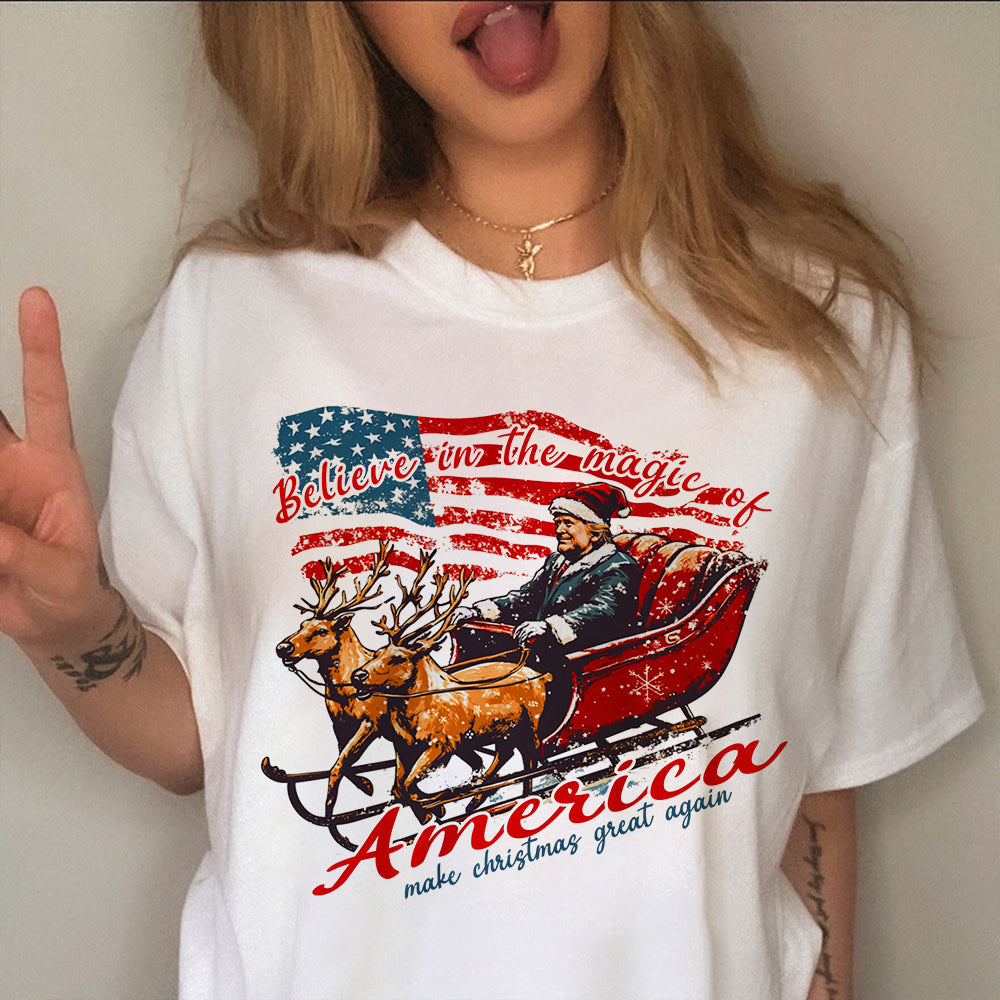 Believe The Magic Of America Trump Santa Bright Shirt HO82 65246