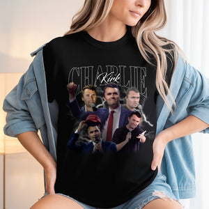 Patriotic Tribute to Charlie Kirk Vintage Dark Shirt LM32 65763