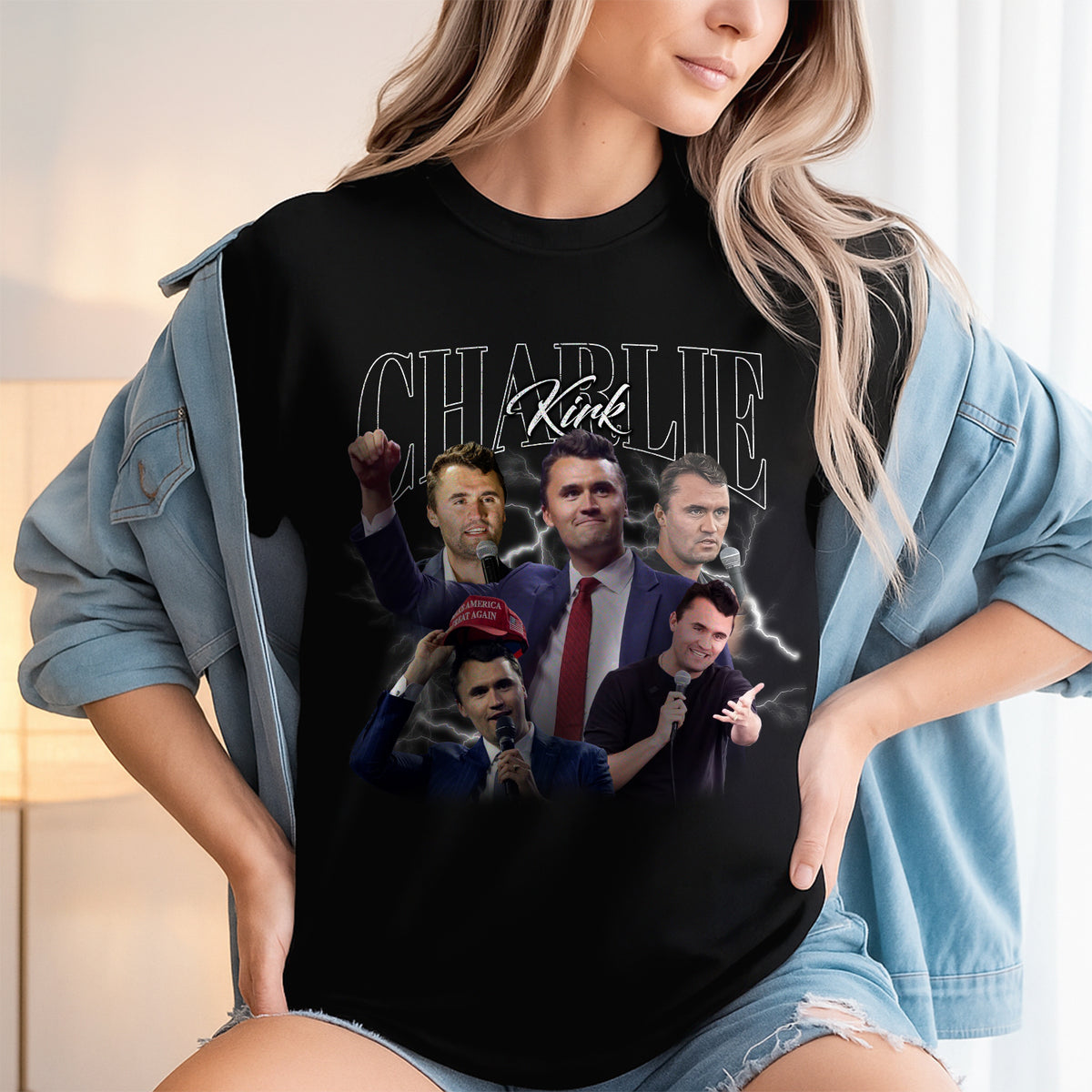 Patriotic Tribute to Charlie Kirk Vintage Dark Shirt LM32 65763