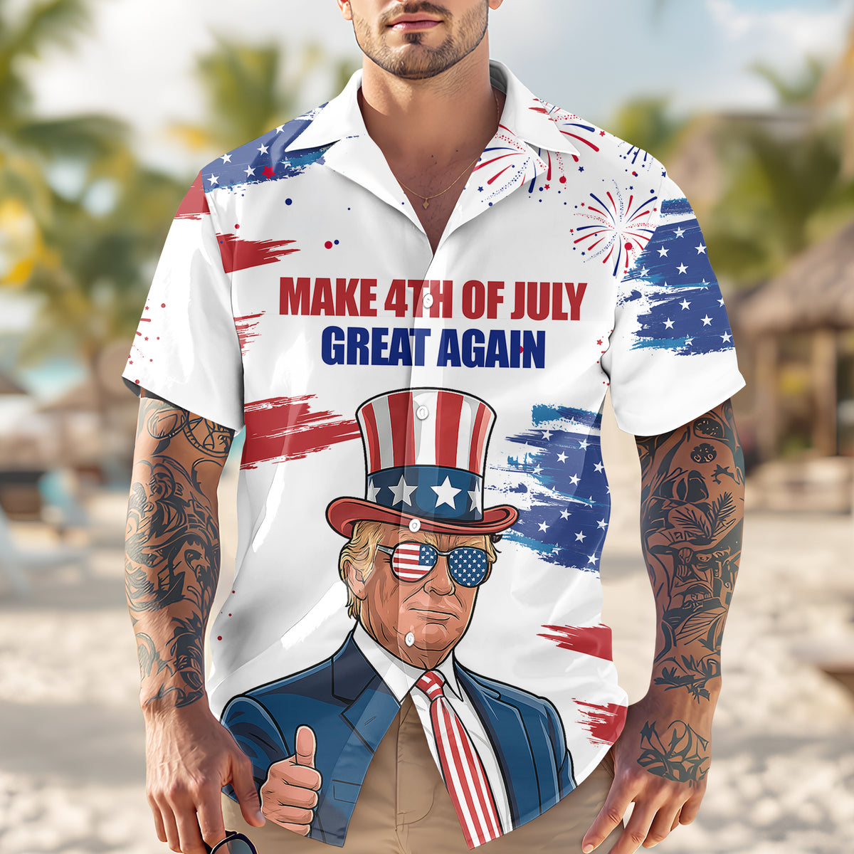 Make America Great Again - Funny 4th of July Trump Hawaiian Shirt CH07 67354