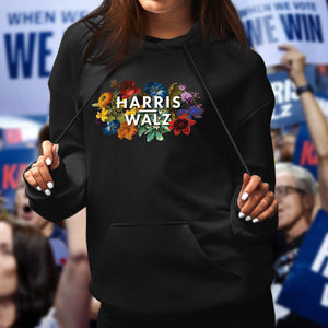 Kamala Harris 2024 Floral Feminine Women Kamala Walz 2024 Dark Shirt HO82 65090