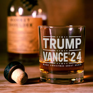 Trump Vance 2024 Make Christmas Great Again Engraved Whiskey Glass LM32 63897