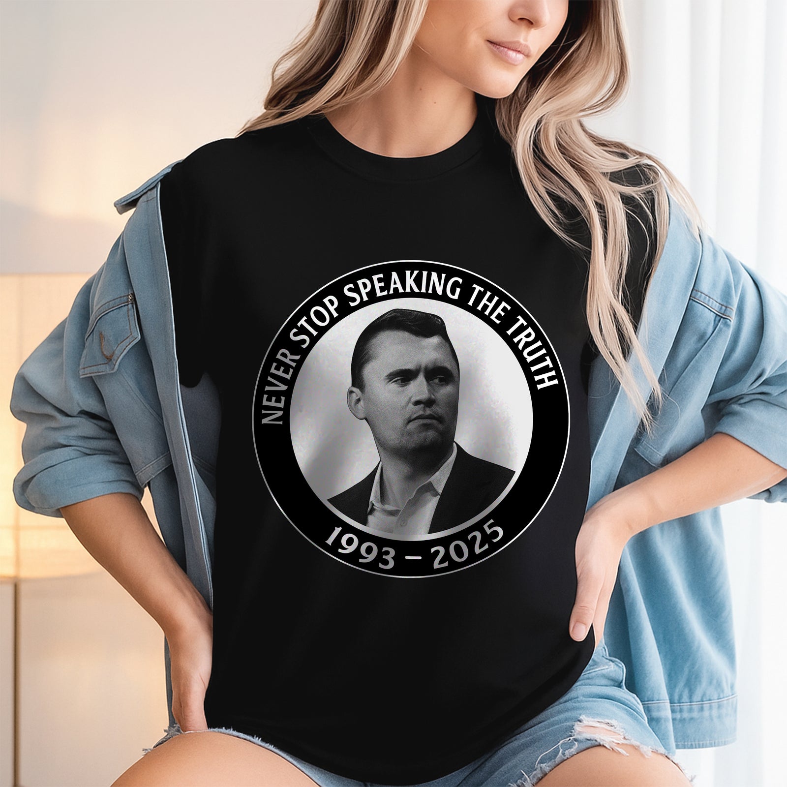 Never Stop Speaking The Truth 1993-2025 Charlie Kirk Dark Shirt HO82 65820