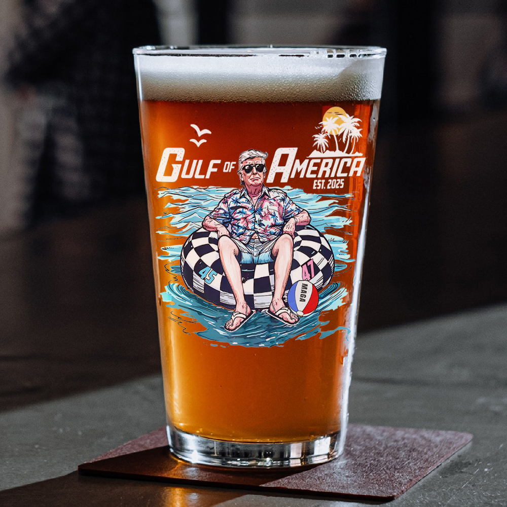 Funny Trump Gulf of America Beach MAGA Print Beer Glass LM32 65365