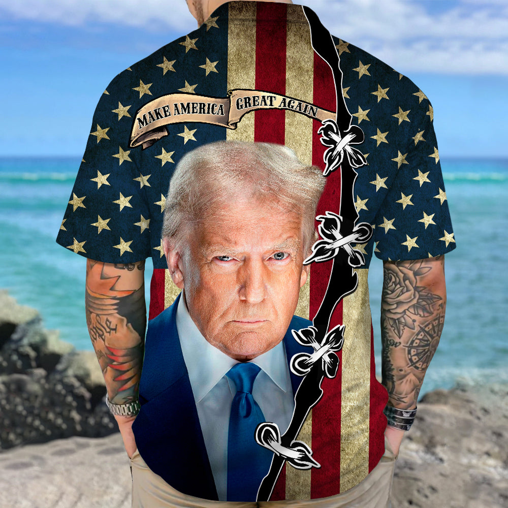 Make America Great Again Trump 2025 With American Flag Hawaii Shirt CH07 67314