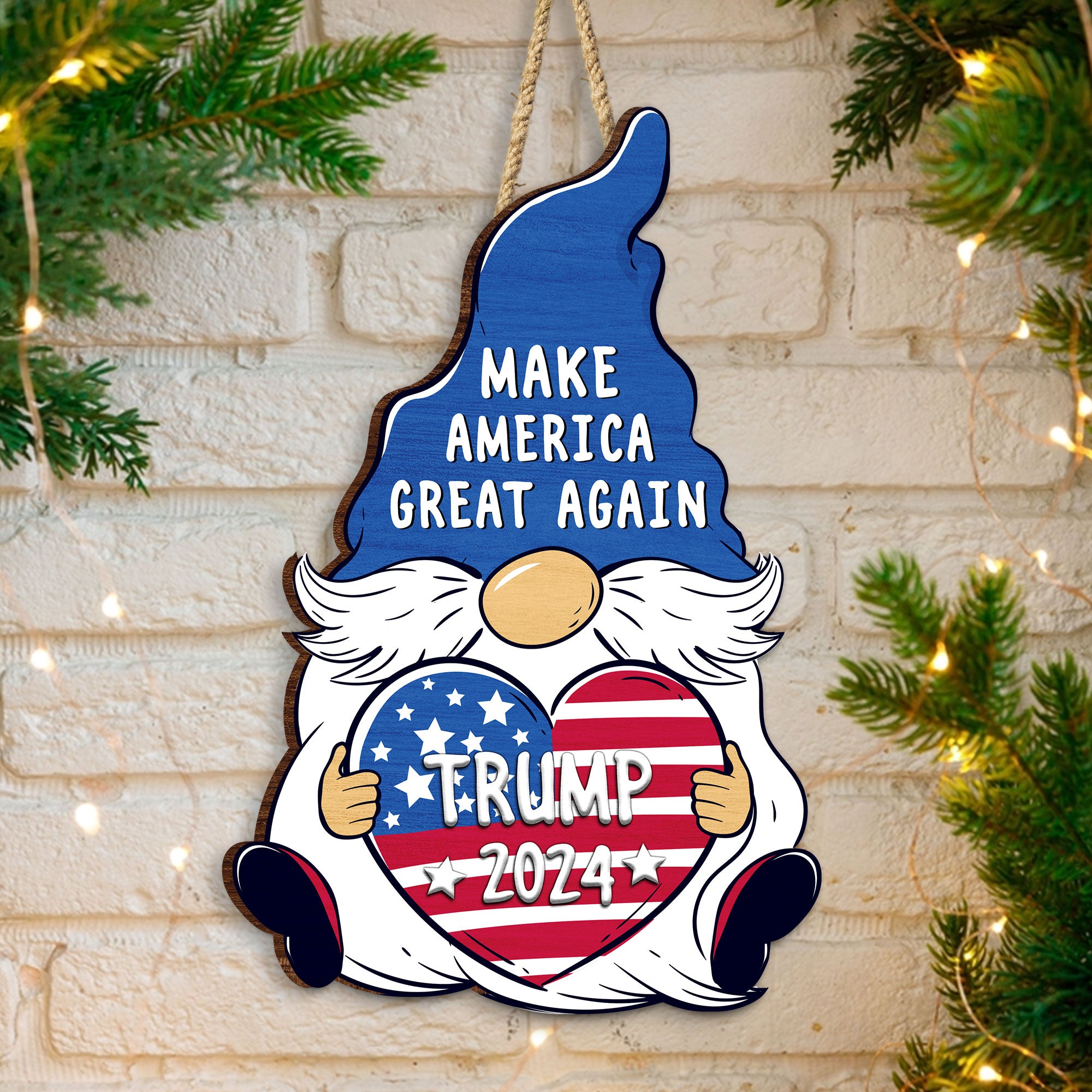 Make America Great Again - US Elections Home Decor Wood Sign, House Warming Gift For Trump Supporters HO82 62900