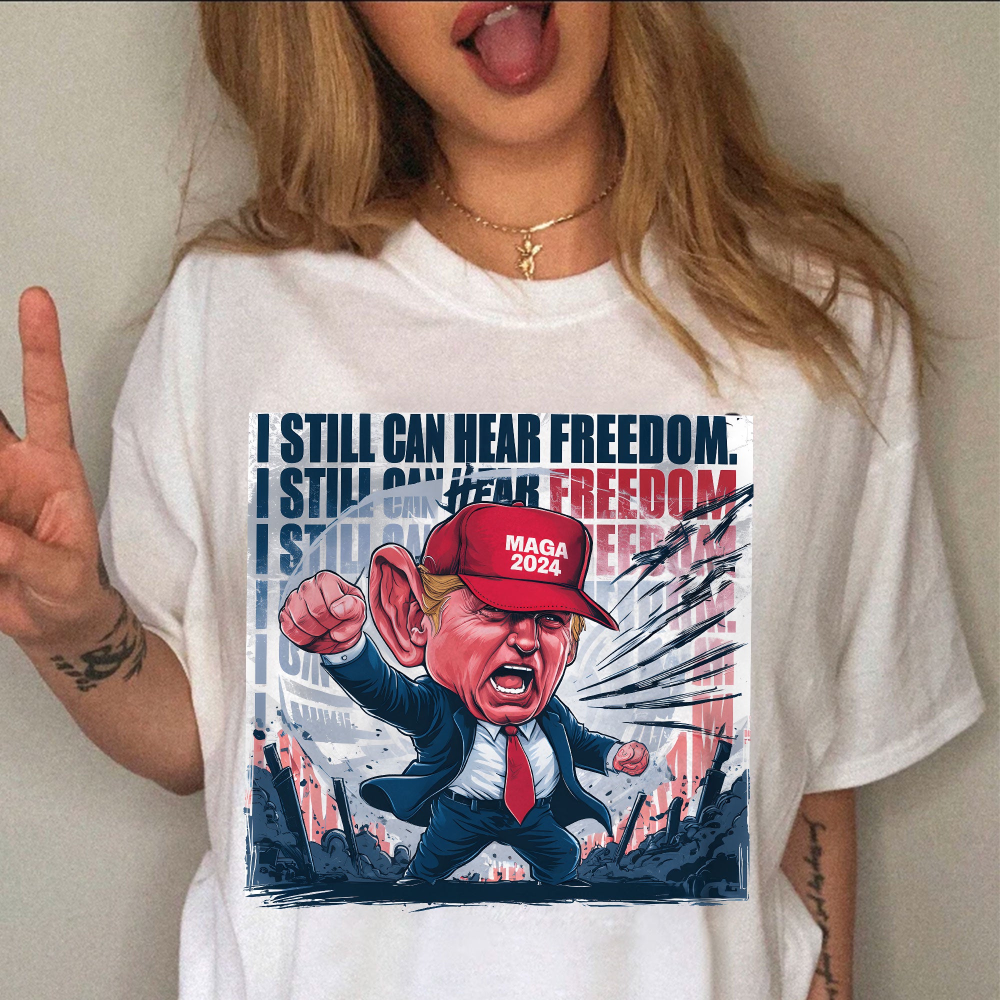 Donald Trump I Still Can Hear Freedom Bright Shirt HO82 62994