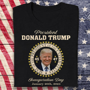 President Donald Trump Inauguration Day Black Dark Shirt HA75 64060