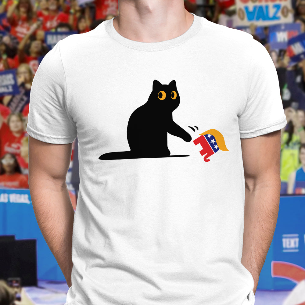 Kamala Harris 2024 Victory Black Cat vs. GOP Elephant Bright Shirt HA75 63456