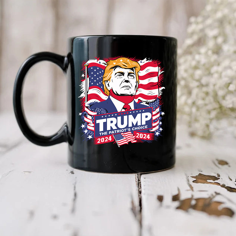 Trump 2024 - The Patriot's Choice Black Mug HA75 62778