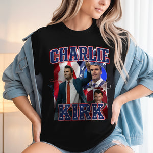 Patriotic Tribute to Charlie Kirk Memorial Dark Shirt LM32 65613