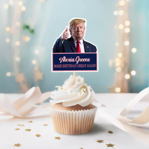 Personalized Funny Trump Make Father's Day Great Again Party Decoration Cupcake Toppers LM32 65335