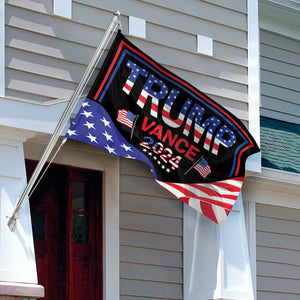 Donald Trump Vance 2024 With US Flag House Flag HO82 63156