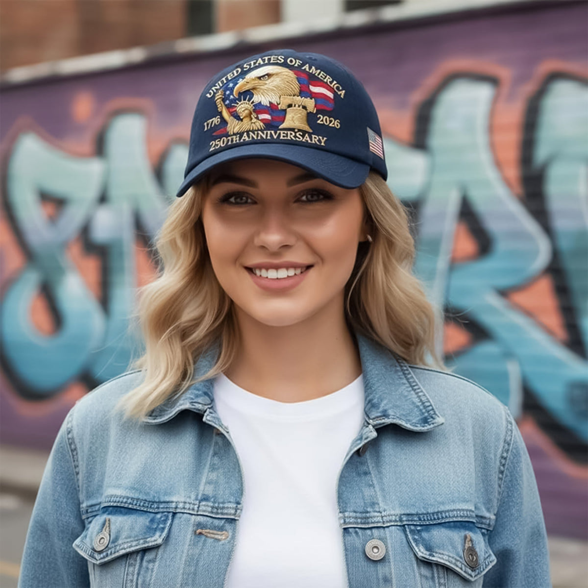 Bald Eagle United States Of America 250th Anniversary Embroidered Cap LM32 897757