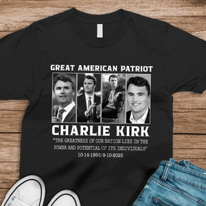 Prayers Up for Charlie Kirk Great America Patriot Memorial Dark Shirt HO82 65740
