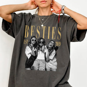 Custom Photo Vintage Photo Bestie Comfort Shirt Friendship Gift, Birthday Gift for Friend, BFF HA75 921800