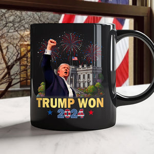 Trump Won Donald Trump US President 47th Black Mug HO82 65274